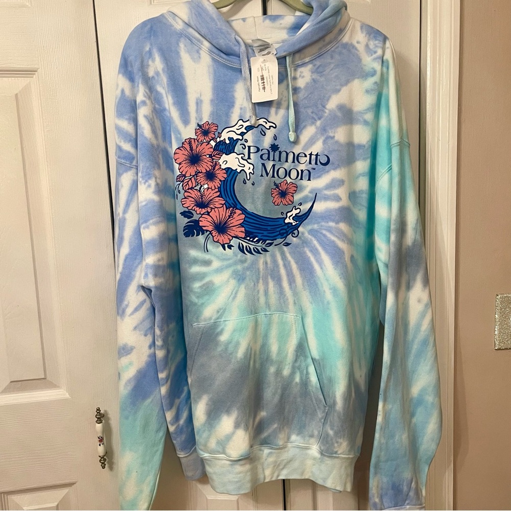 Palmetto Moon Women's Blue Tie-Dye Hoodie